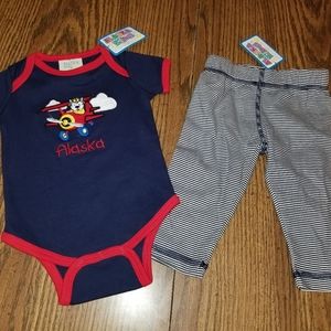 Alaska Kids NWT Short Sleeve Onesie & Pants Set 6M